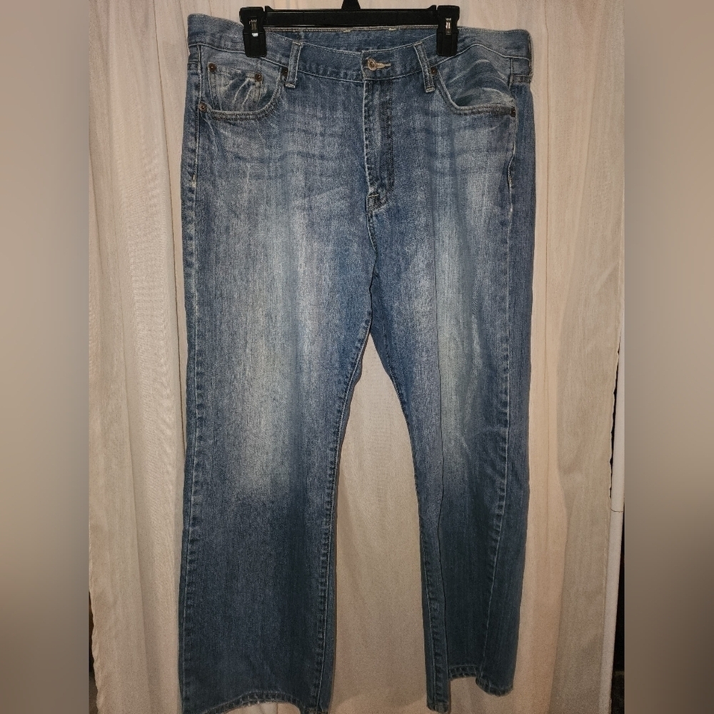 Lucky Brand 181 Jeans Mens 38x27 Blue Relaxed Bootleg light Wash Denim